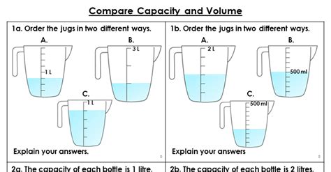 Compare Capacity And Volume Reasoning And Problem Solving Classroom Secrets Classroom Secrets