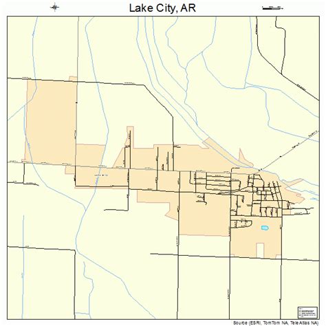 Lake City Arkansas Street Map 0537780