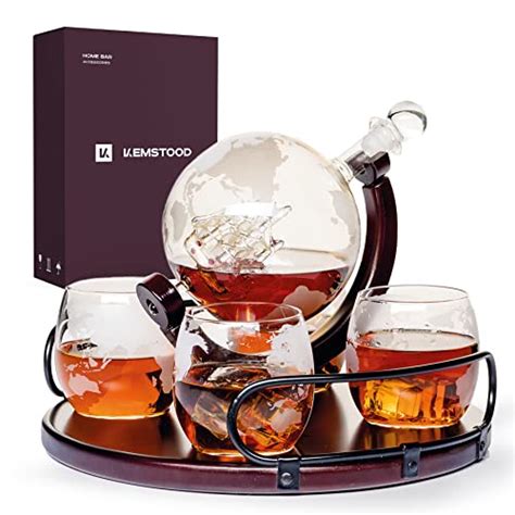 Ensemble de carafe à whisky en forme de globe pour alcool Grand