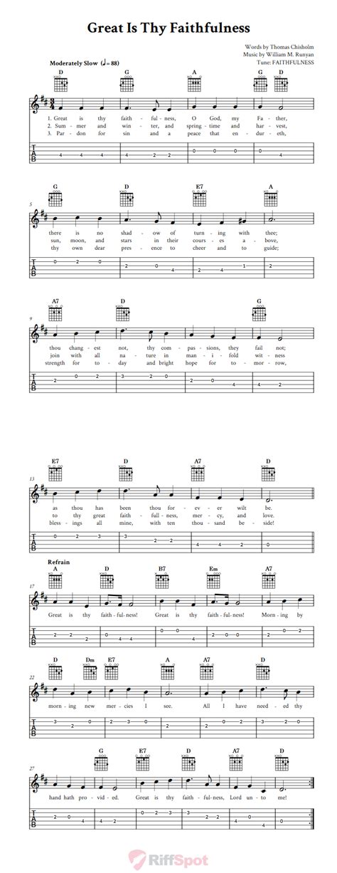 Guitar Chords For Great Is Thy Faithfulness