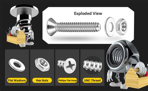 Pcs Nuts And Bolts Assortment Kit For Home Projects Stainless