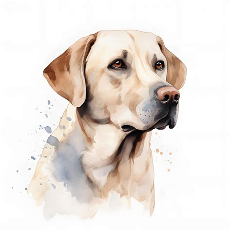 Premium AI Image | A watercolor painting of a dog with a brown nose.