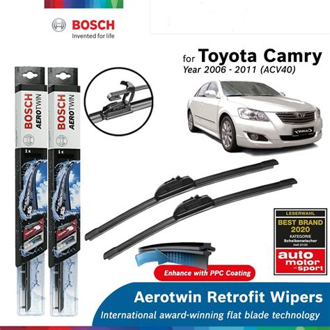 Bosch Aerotwin Retrofit U Hook Wiper Set For Toyota Camry ACV40 24 20