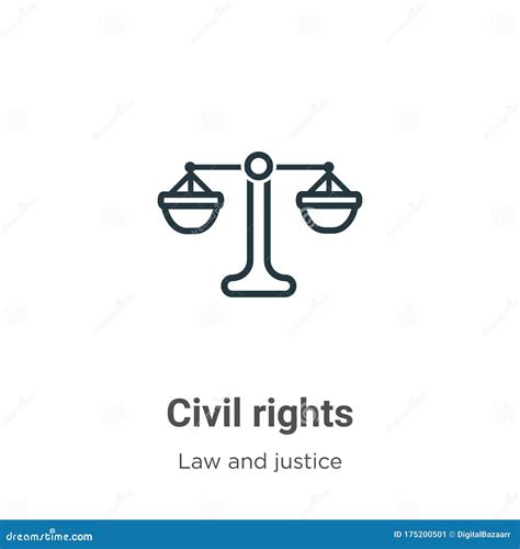 Civil Rights Outline Vector Icon Thin Line Black Civil Rights Icon