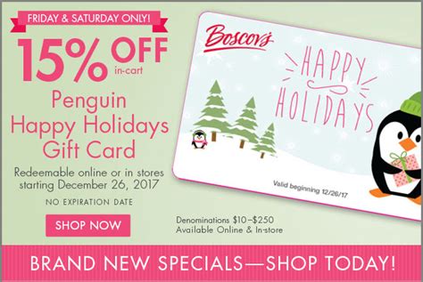 Boscov’s: Take 15% off store gift cards, Friday-Saturday only - Shopportunist