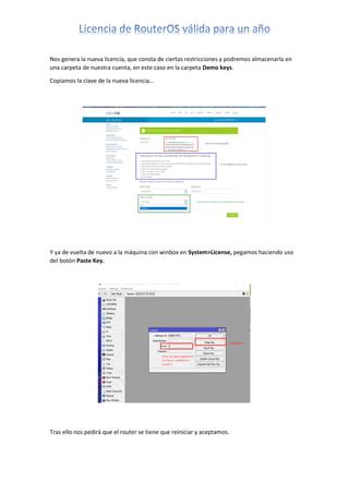 Licencia de software RouterOS de mikrotik para un año PDF