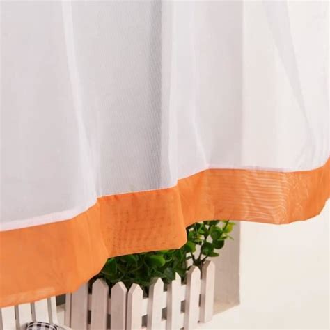 Rideau Store Voilage Brise Bise Transparent Avec Passants Orange H L