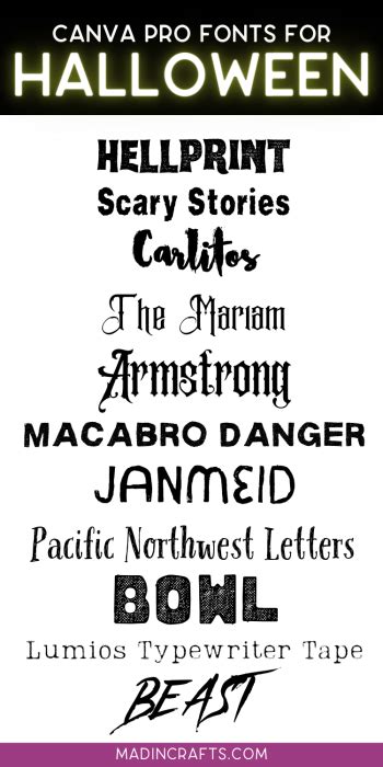 Spooky Fonts For Halloween Crafts Mad In Crafts