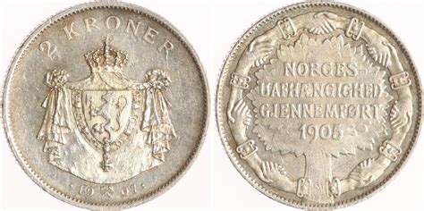 Norwegen 2 Kroner 1907 Haakon VII 1905 1957 EF MA Shops