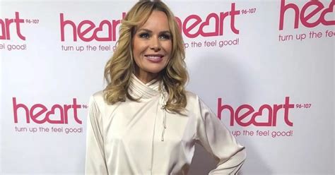 Bgt Babe Amanda Holden Distracts Fans As She Ditches Bra Under Silk Top Daily Star