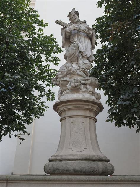 St John Of Nepomuk Statue In Brno Stock Image Image Of Ceska Brunn