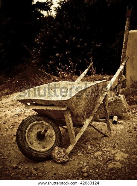 Old Wheelbarrow Broken Wheel Stock Photo 42060124 Shutterstock