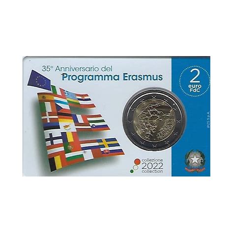 2 Euro Italië 2022 Erasmus Programma Fdc in coincard