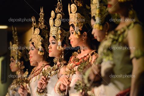 A Traditional Khmer Cambodian Female Dancer In Apsara Dance Pose During