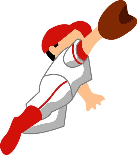 Baseball Player Is Trying To Catch A Fly Ball Free Vector Clipart