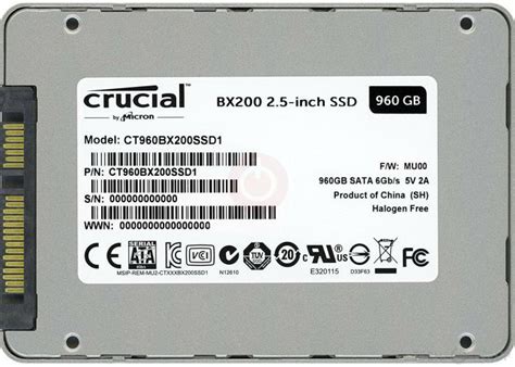 Crucial BX200 960 GB Specs TechPowerUp SSD Database