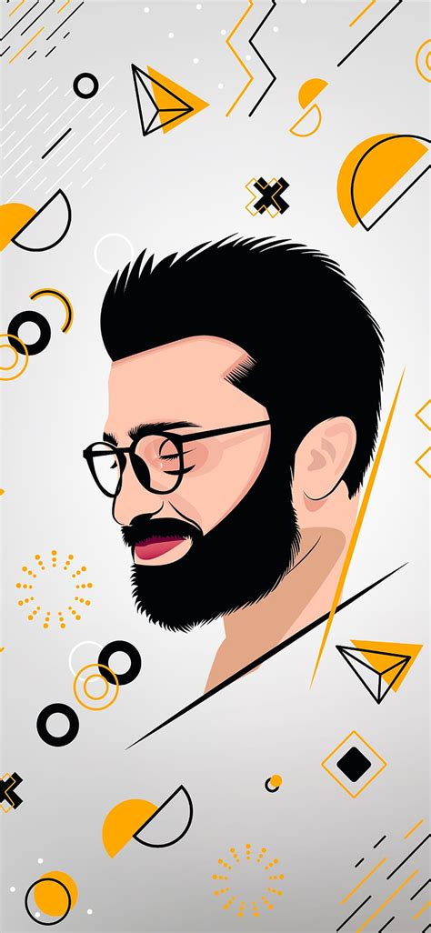 Beard man, cartoon, minimalistic, vector, HD mobile wallpaper | Peakpx