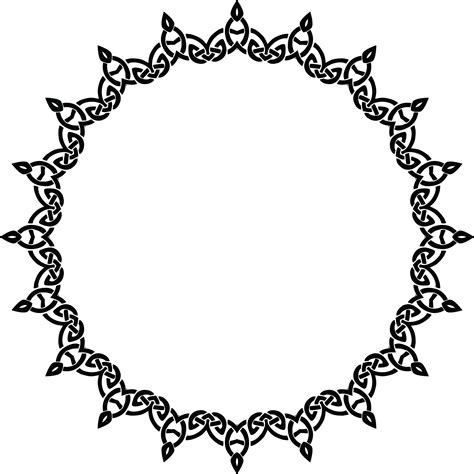 Free Clipart of a celtic round frame border design element in black and ...