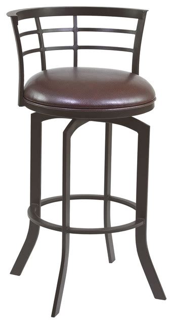 Viper 30 Swivel Barstool Auburn Bay Finish With Brown Faux Leather