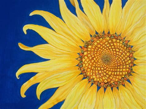 Abstract Sunflower Painting Tutorial - SUNFLOWER