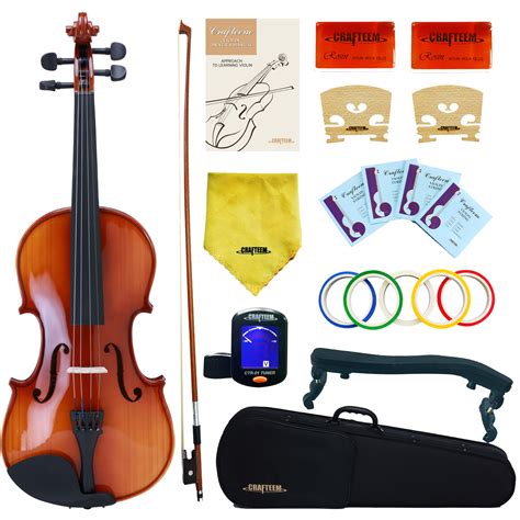 Snapklik.com : Crafteem Spruce And Maple Solid Wood Violin Outfit For