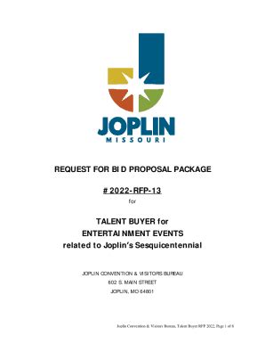 Fillable Online Request For Bid Proposal Package Rfp Joplin