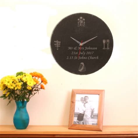 Personalised Slate Clock For Weddings Tsonline4u