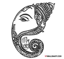 Vinayagar drawing line art black and white images