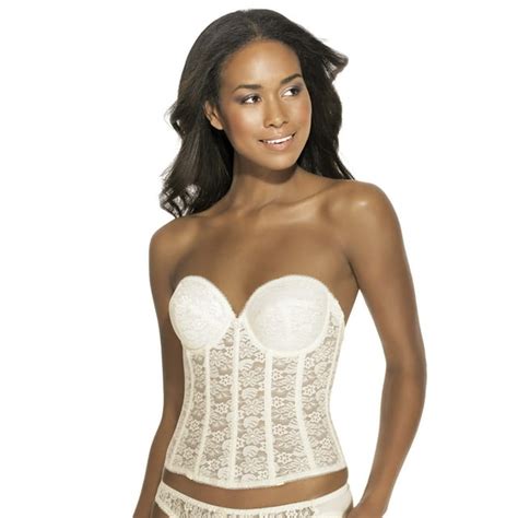 Dominique Womens Annabel Strapless Lace Longline Bridal Bra 32a 40d 7749 Ivory 36a