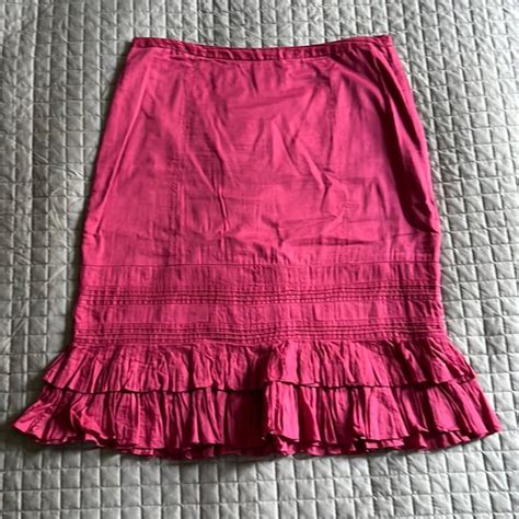 Anthropologie Skirts Anthropologie Odille Fushia Hot Pink Cotton