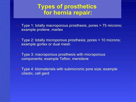 Types Of Mesh Used For Inguinal Hernia Repair