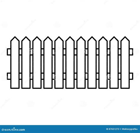 Fence Silhouette Clipart. Vector Illustration Isolated On White ...