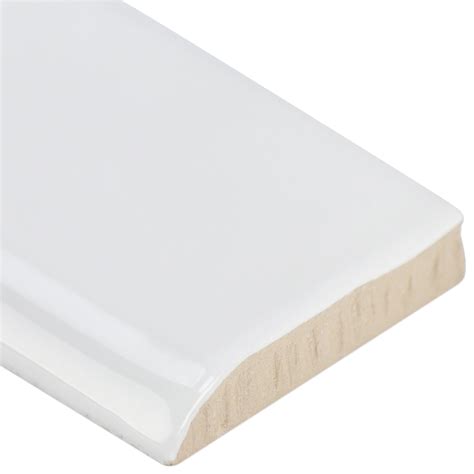 Shop Seaport Arctic X Polished Ceramic Bullnose Tilebar