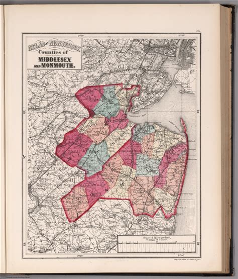 Atlas Of New Jersey Counties Of Middlesex And Monmouth David Rumsey