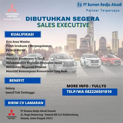 Lowongan Kerja Sales Executive Di Pt Bumen Redja Abadi Demak