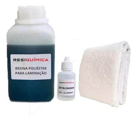 Kit Reparo Fibra De Vidro 1 40x50 Manta 500g De Resina Parcelamento