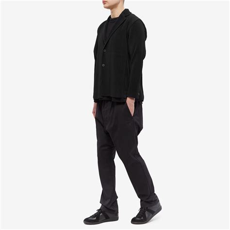 Homme Pliss Issey Miyake Pleated Tailored Jacket Black End