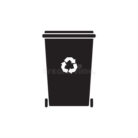 Black Recycle Bin With Recycle Symbol Icon Isolated On Yellow