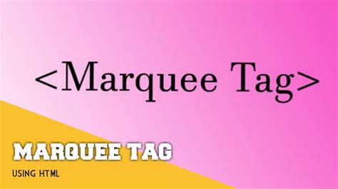 How To Use Marquee Tag Using HTML Web Development YouTube