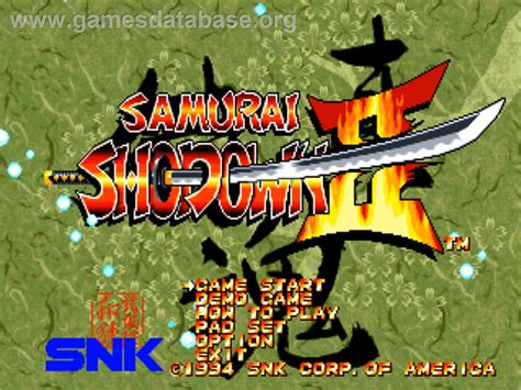 Samurai Shodown Ii Snk Neo Geo Cd Artwork Title Screen