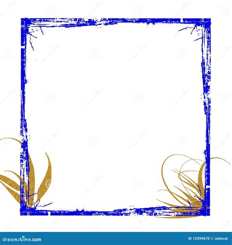 Blue Gold Frame Grunge Stock Illustration Illustration Of Rectangular