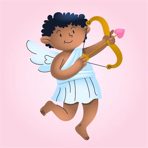 Premium Vector Cute Black Cupid Valentine Day Vector