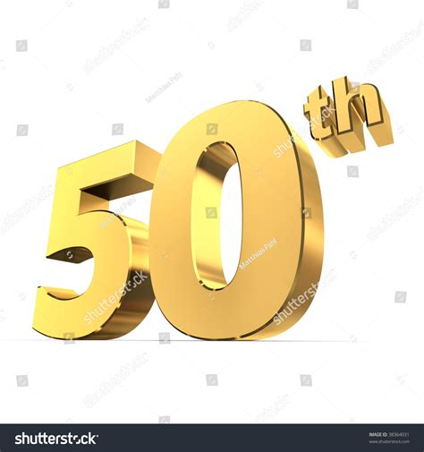 Shiny 3d Number 50th Made Gold Stock Illustration 38364031 Shutterstock