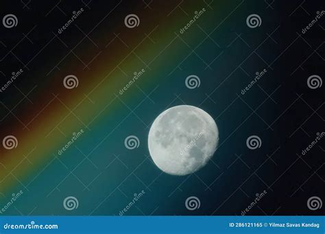 Moon Closeup Showing the Details of Lunar Surface at Night. Stock Image ...