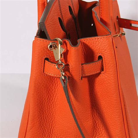 Hermes 30cm Birkin Bag Togo Leather with Strap Orange Gold