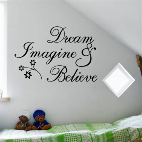 R Ver Imagine Believe Sticker Mural Vinyle Lettre Mots Sticker Amovible