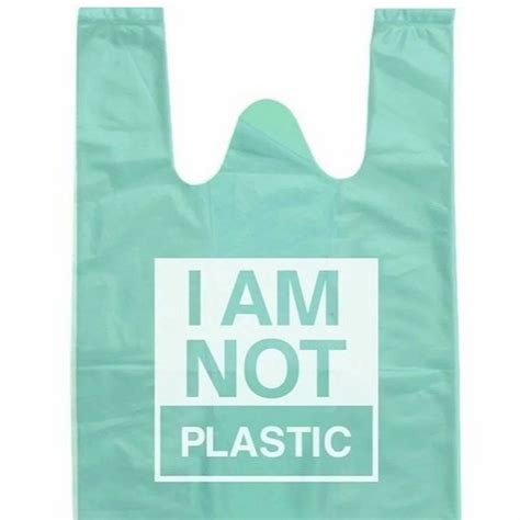 Printed Blue W Cut Compostable Biodegradable Plastic Bag Kg At Rs