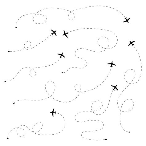 Premium Vector | Airplane flight path set vector illustration
