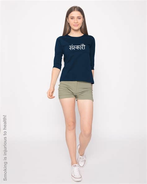 Buy Sanskari Marathi Round Neck 3 4th Sleeve T Shirt Online At Bewakoof