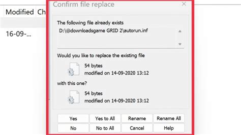 WinRAR Fix Confirm File Replace The Following File Already Exists Yes